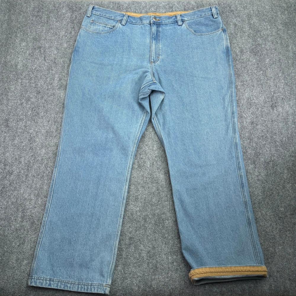 Duluth Trading Jeans Mens 46x32 Blue‎ Ballroom Relaxed Fit Workwear 86069B
